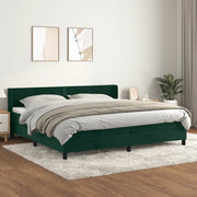 Giroletto a Molle con Materasso Verde Scuro 200x200 cm Velluto 3130922