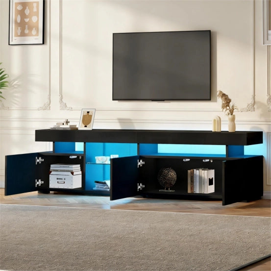 Mobile TV Basso ¨C MINIMAL ¨C Nero, Truciolato, 3 Ante, 180x35x45 cm
