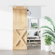Porta scorrevole Naturale e Bianco 70 x 210 cm