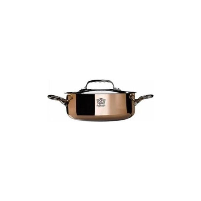 DE BUYER 6241.24 Prima Matera Casseruola bassa con coperchio in rame e acciaio inox 24 cm spessore 2 mm capacita' 3.1 l colore Rame e Acciaio Inox