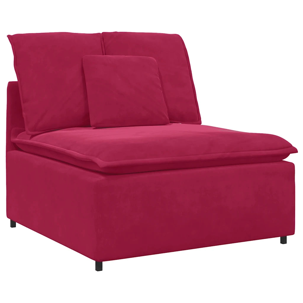 Modulo Centrale Divano Modulare con Cuscini Rosso Vino 100 cm 4104433