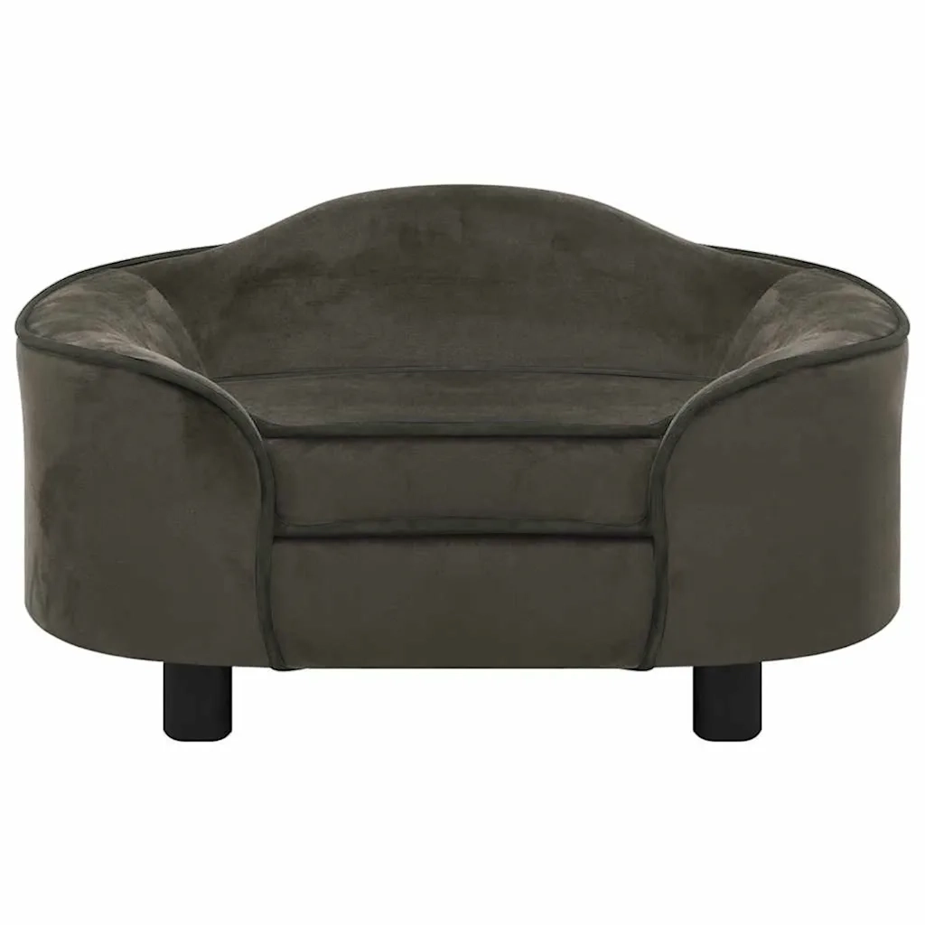 Divano per Cani Grigio Scuro 67x47x36 cm in Peluche