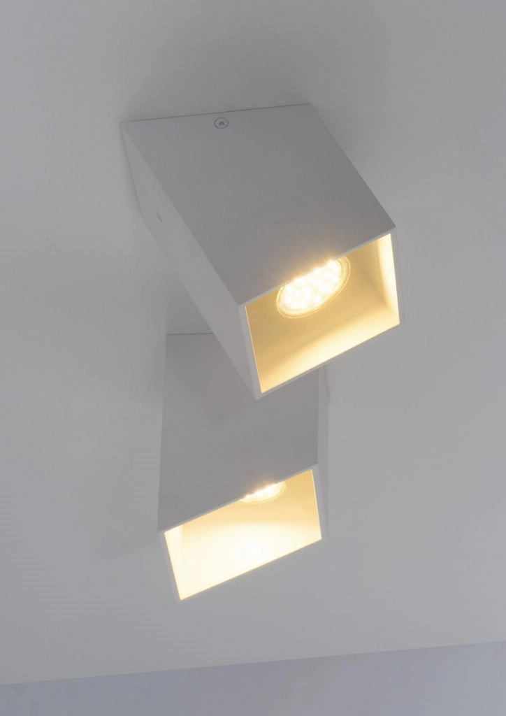 Plafoniera spot Lampex Rubik grigio GU10 1 luce 10x10cm