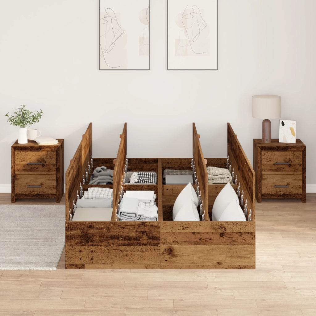 Struttura letto con contenitore in legno vecchio 120x200 cm