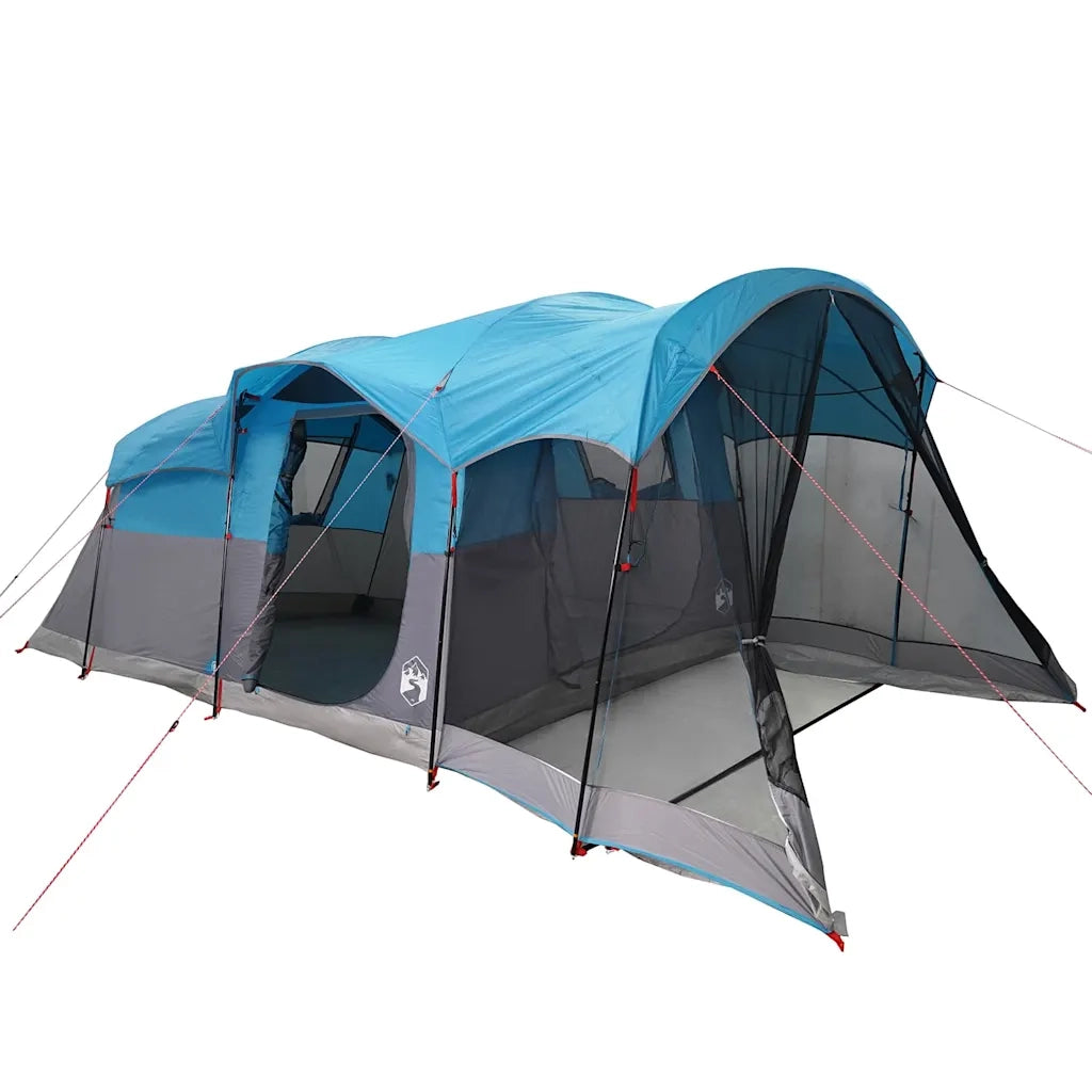 Tenda Familiare a Tunnel per 8 Persone Blu Impermeabile 94786