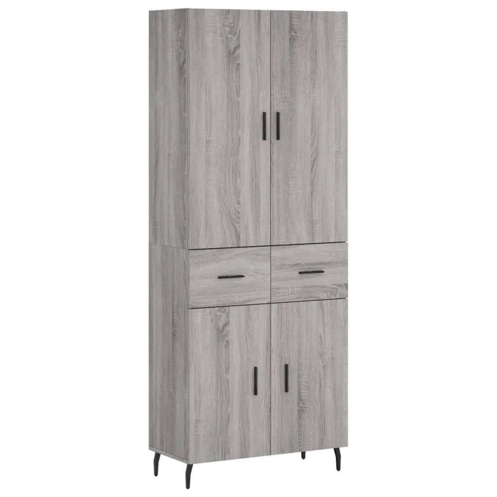 Credenza | Madia | Buffet da pranzo | Armadio da pranzo Grigio Sonoma 69,5x34x180 cm in Legno Multistrato
