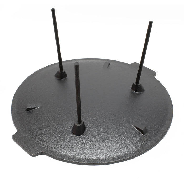 Piastra per barbecue fuoco in ghisa, liscia, rotonda Ø44cm altezza 44 cm con 3 piedi