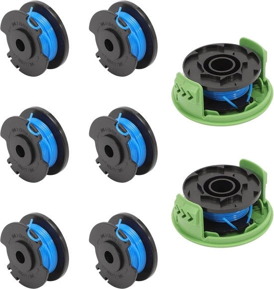 Spola da filo di 33m RAC125 5132002434 adatto per Ryobi 18V ONE RLT1830H13 RLT1825Li OLT1831S motoseggio - set di 8+2 anelli di scambio