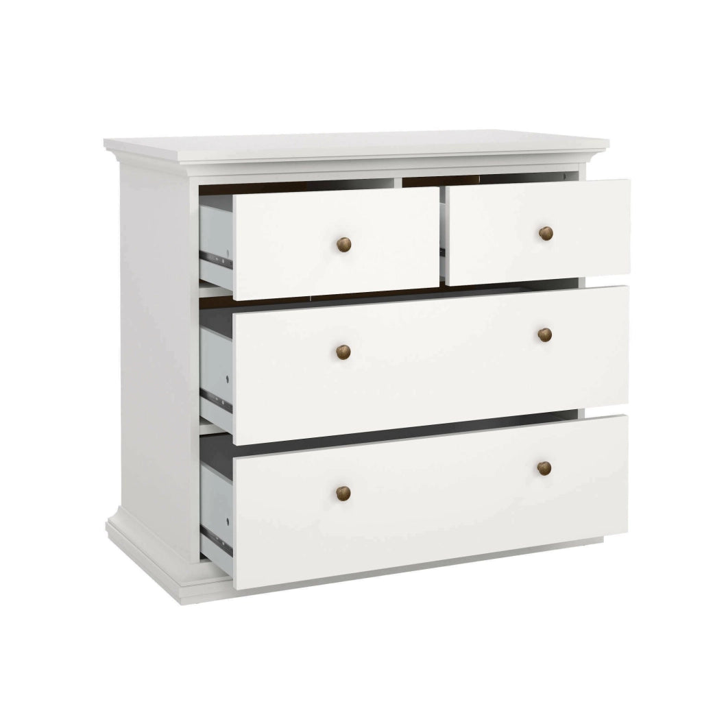 Cassettiera Arika, Settimino multiuso, Comò camera da letto, Mobile con cassetti, 96x49 h87 cm, Bianco