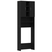 Mobile per Lavatrice Rovere Nero 64x25,5x190 cm CFW6938395