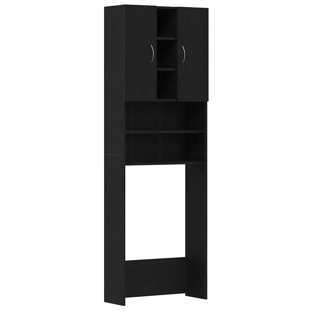 Mobile per Lavatrice Rovere Nero 64x25,5x190 cm CFW6938395