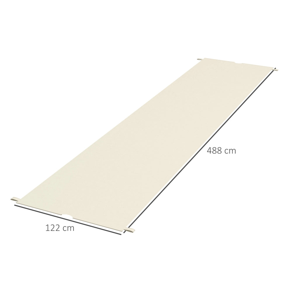 Copertura per Gazebo Pergola 488x122 cm con Tasche e Cinghie in Poliestere Bianco Crema
