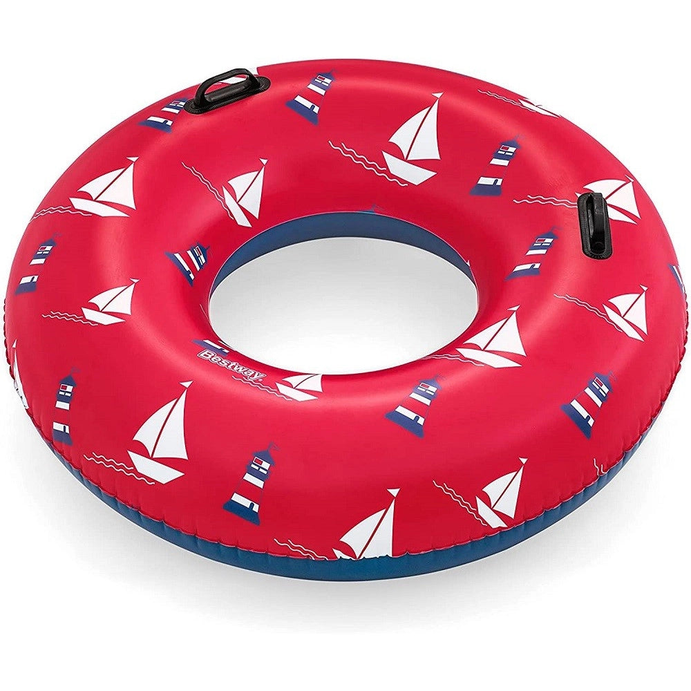 Trade Shop - Ciambella Gonfiabile Fashion Nautical Salvagente 119cm Con Maniglie Estate 36353 -