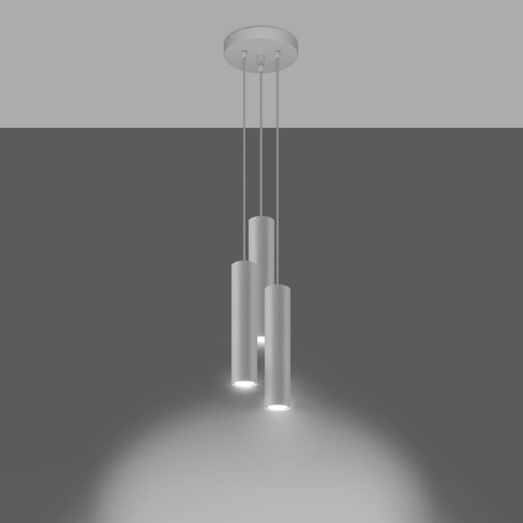 Lampada a sospensione bianca tubo triplo MODENO GU10 Pure Lume
