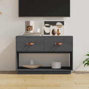 Mobile Porta TV Grigio 90x40x60 cm in Legno Massello di Pino 821524