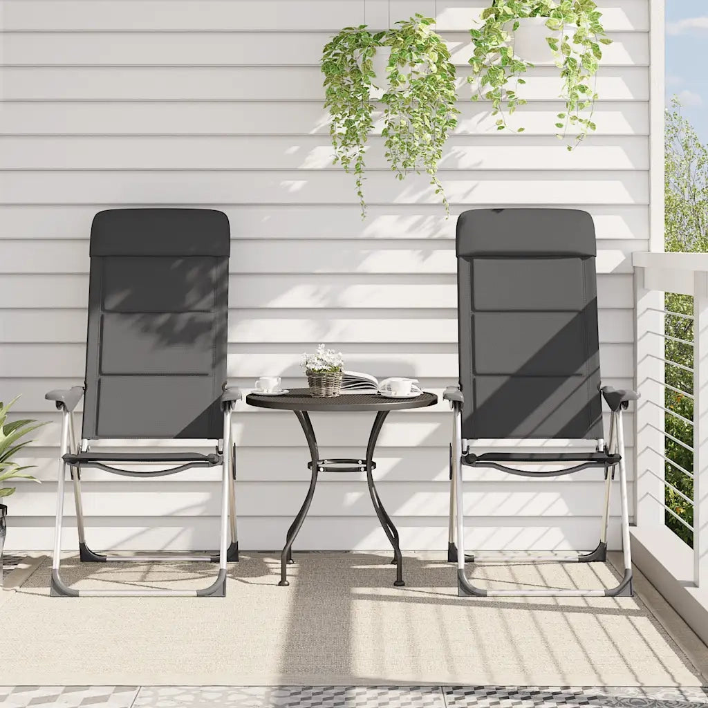 Sedie da Campeggio 2 pz in Alluminio Grigio 58x69x111 cm 44312