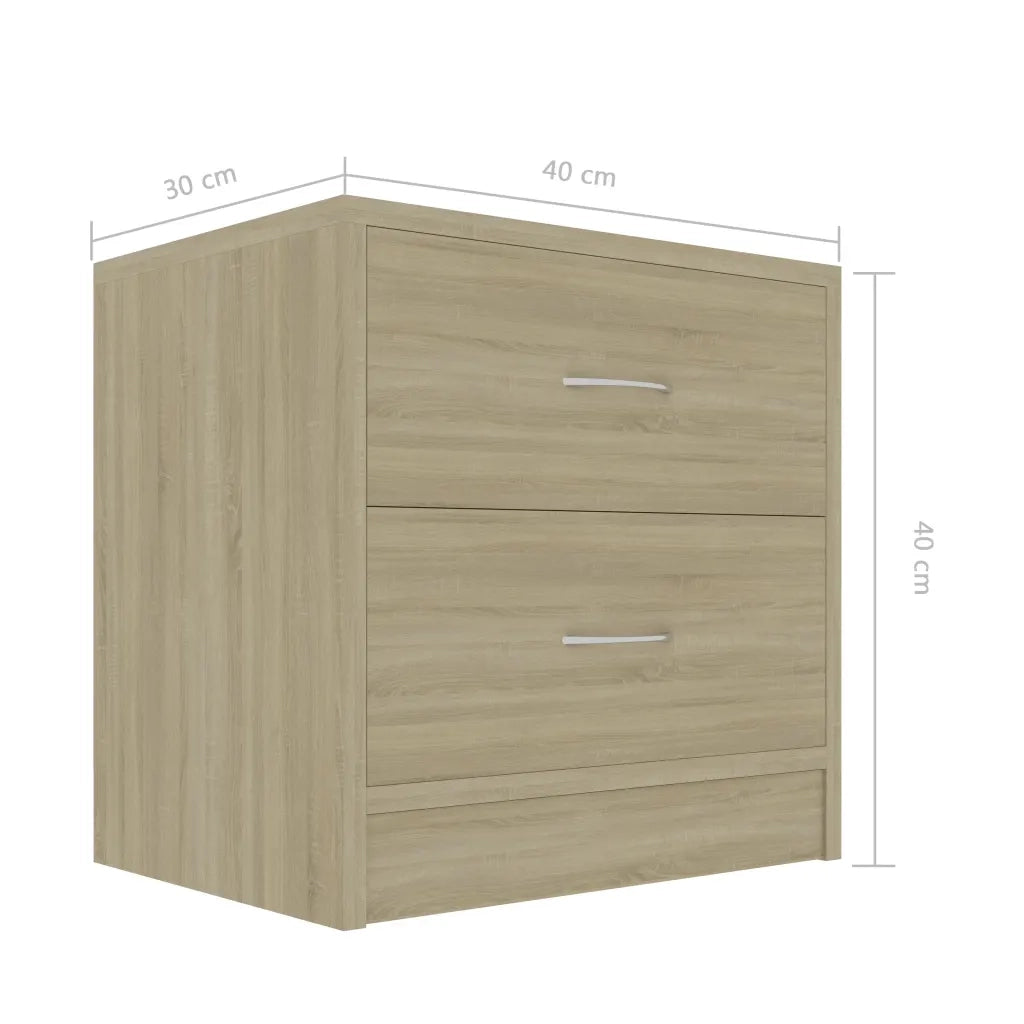 Comodino Rovere Sonoma 40x30x40 cm in Legno Multistrato 801041