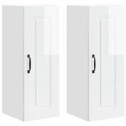 Set di 2 pensili da cucina moderni ed eleganti 30 x 31 x 80 cm in legno composito bianco lucido 02_0053692