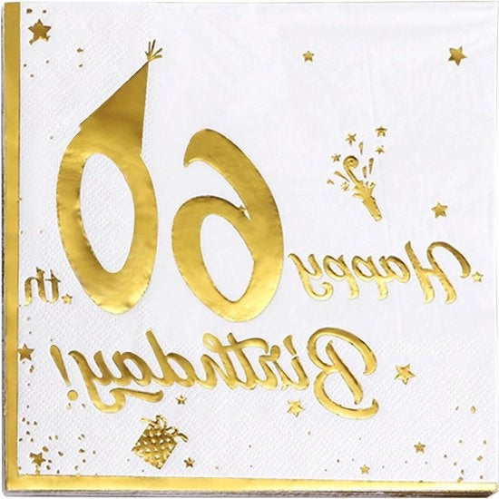 Decorazioni per il 60° compleanno serviette - Serviette per compleanno - Decorazioni da tavola per il 60° compleanno - Decorazioni per il 60° compleanno