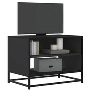 Mobile Porta TV-Mobile per TV-Credenza TV Nero 61x40x46 cm in Truciolato e Metallo