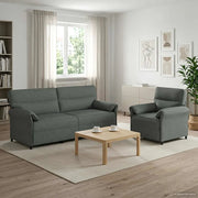 Set di divani 2 pz Grigio Scuro Tessuto 3424872