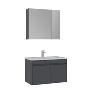 Set mobile lavabo con specchio (2 pezzi) "Side 85 v2" - 85 x 45 x 52 cm - Antracite opaco