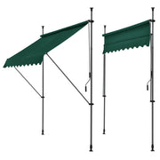 Tenda da sole telescopica in acciaio e poliestere 150 x 120 x 200-300 cm verde scuro 03_0008317