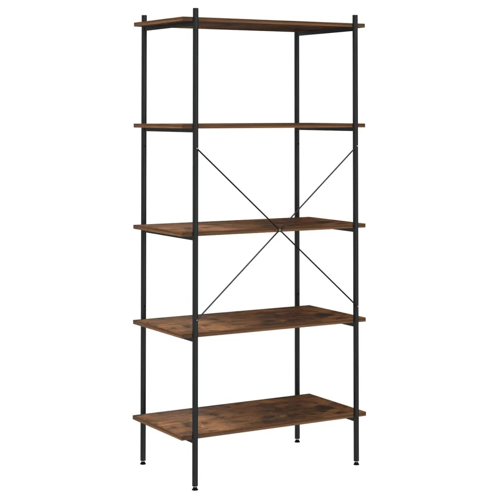 Scaffale con 5 Mensole Nero e Naturale 80x40x163 cm CFW9560413