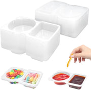 Pacco di 20 contenitori per snack riutilizzabili con coperchi, contenitori portatili per spezie, salse, pasti, campeggio e picnic (trasparente).