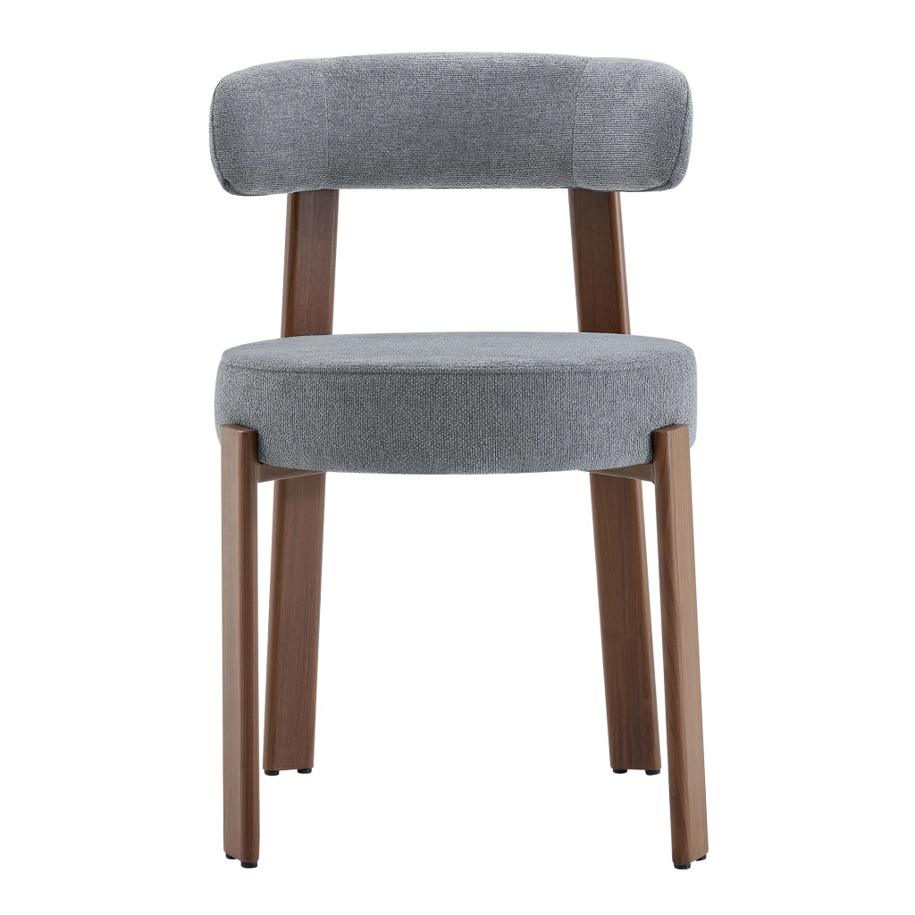 Sedia da Pranzo con Schienale Ergonomico e Seduta Imbottita, in Lino Grigio 57 × 51.5 × 79 cm
