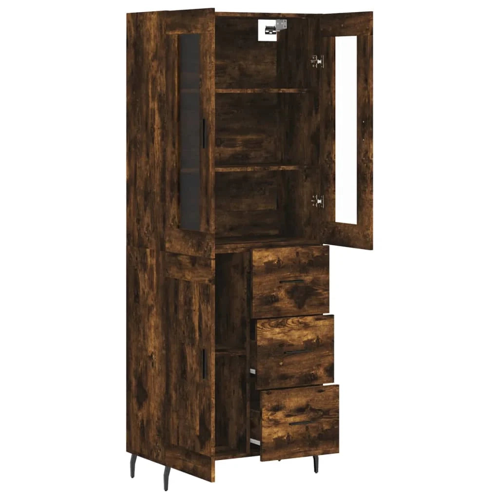 Buffet credenza cassettiera armadio mobile contenitore organizer cucina soggiorno salotto alto 69,5 x 34 x 180 cm legno ingegnerizzato marrone 02_0033505
