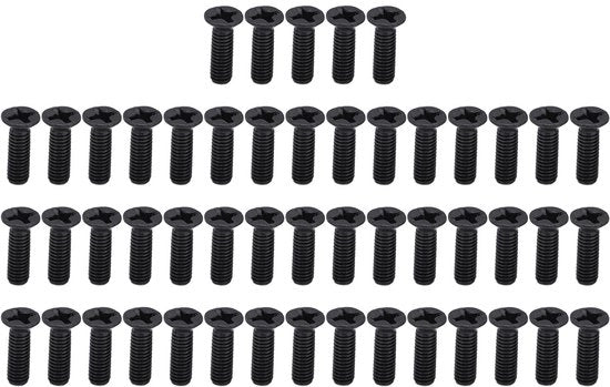Viti a croce incassate 50 pezzi - DIN 965 - Verniciato nero - Viti per macchina - Alta precisione - Disegno incassato