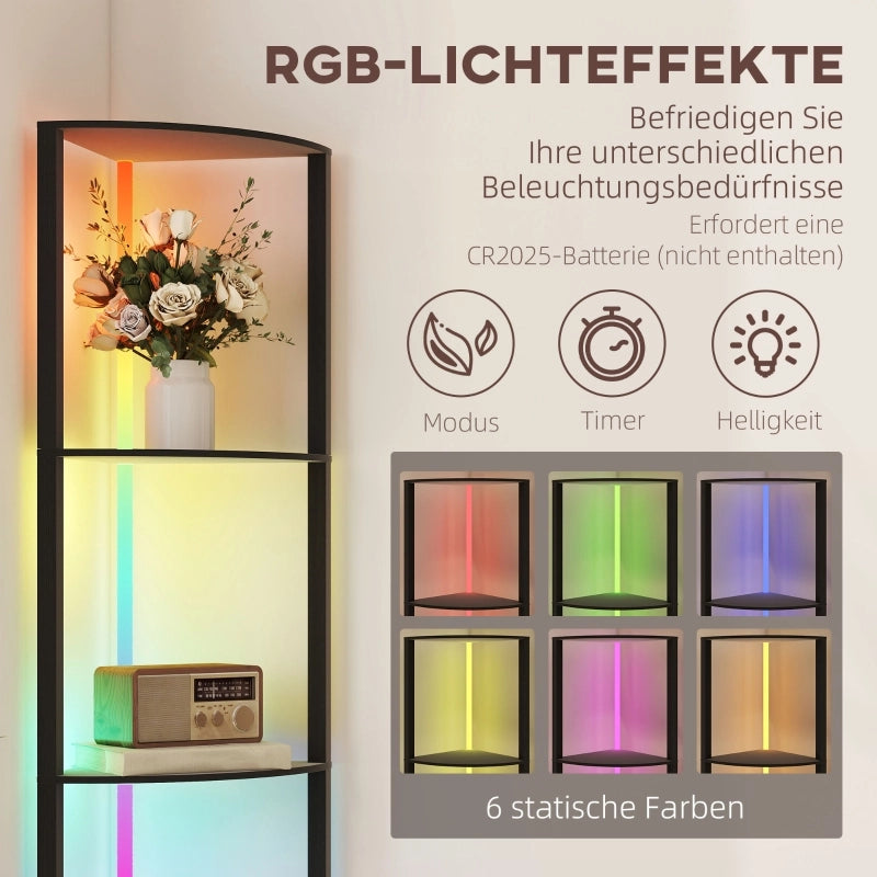 LAMPADA DA TERRA RGB CON RIPIANI 42x29,5x163 cm MDF Nera