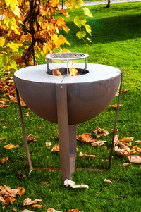 Barbecue a Legna Ø80x80 cm Iris in Acciaio Nero Alta Temperatura