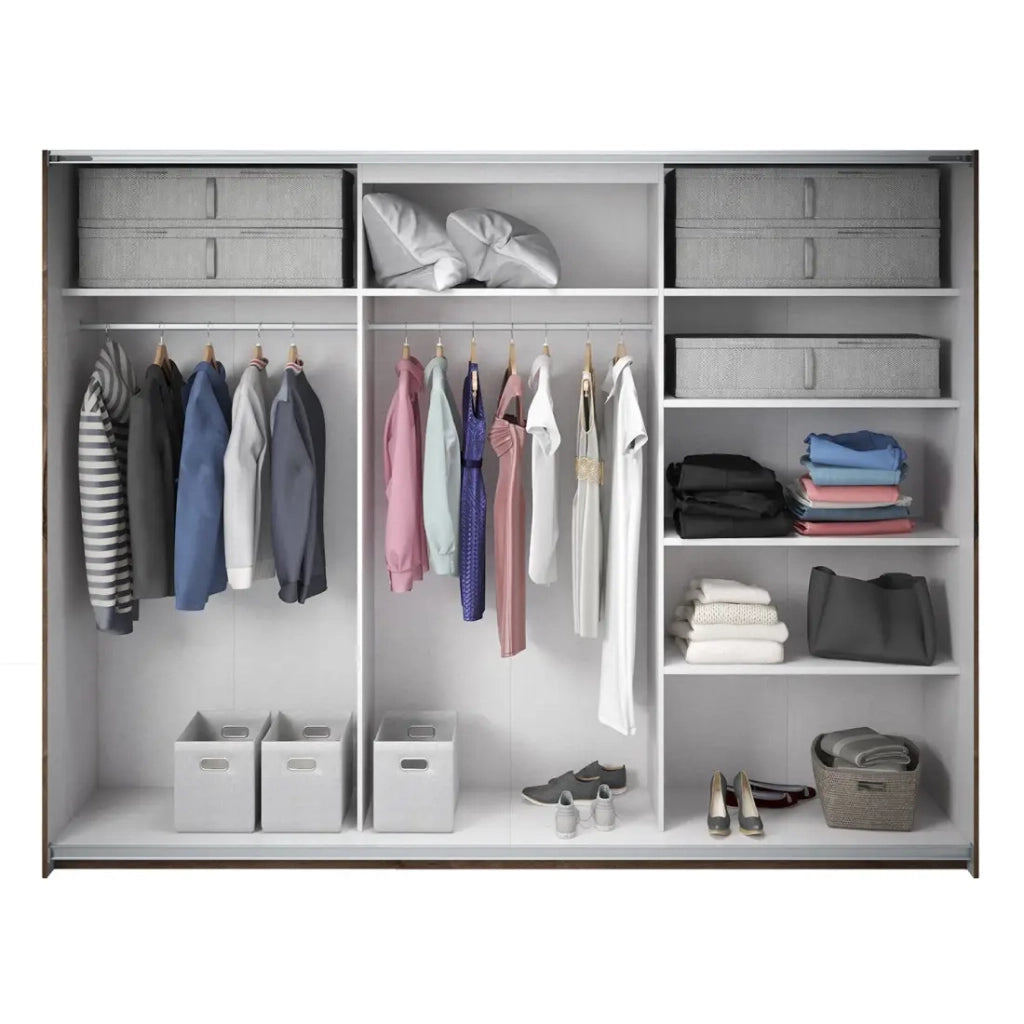 Armadio FLOYD 2 porte scorrevoli con specchio scuro e chiusura silenziosa 270 cm