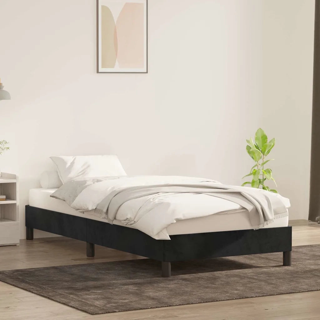 Giroletto senza Materasso-Struttura Letto Nero 90x210 cm in Velluto