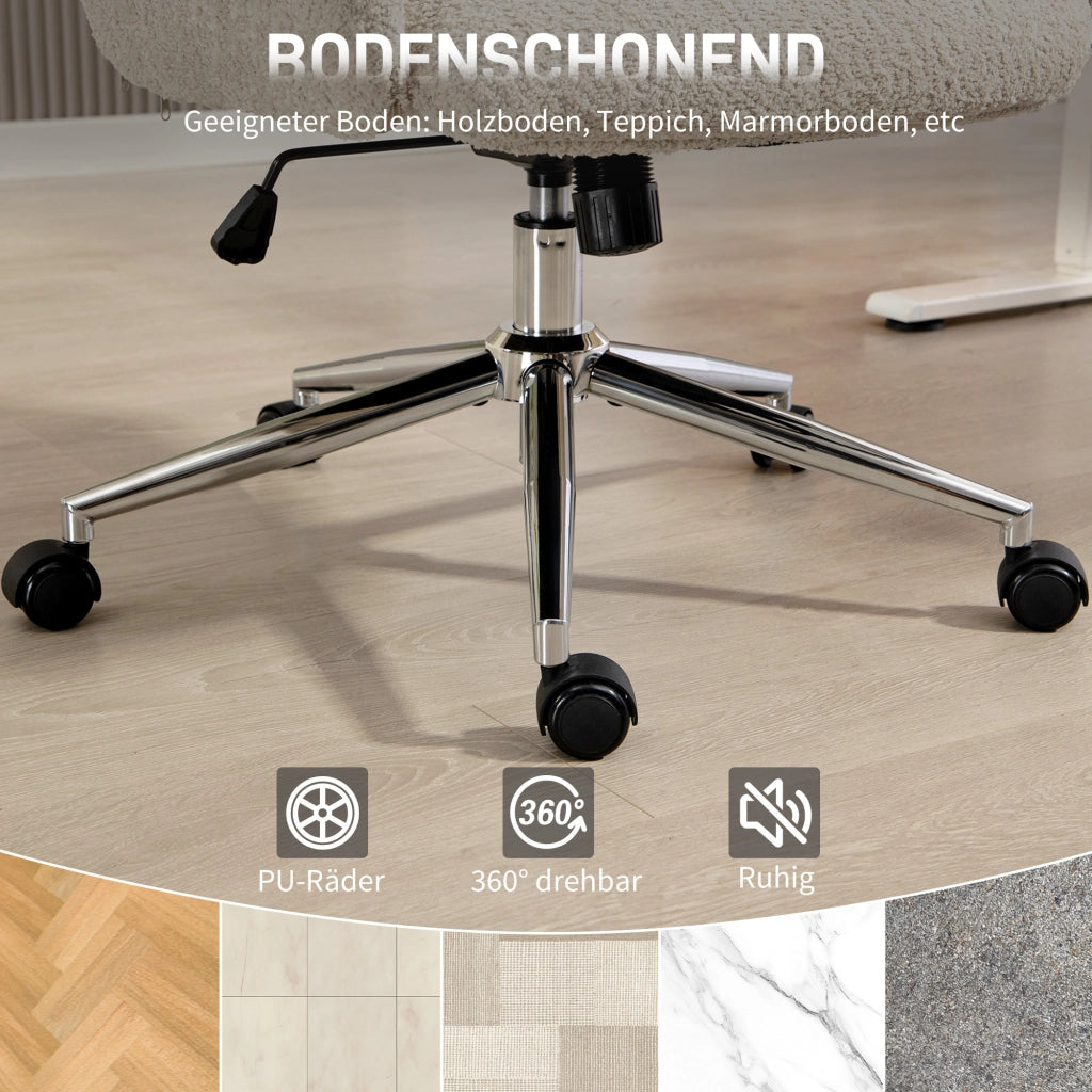 Sedia da ufficio ergonomica con schienale regolabile e braccioli ¨C zephmum ¨C grigio chiaro
