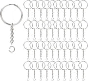 100 pezzi di anelli da chiave con catenella e anello aperto, anelli da chiave a 1 pollice con anello a goccia in bulk per la creazione di accessori