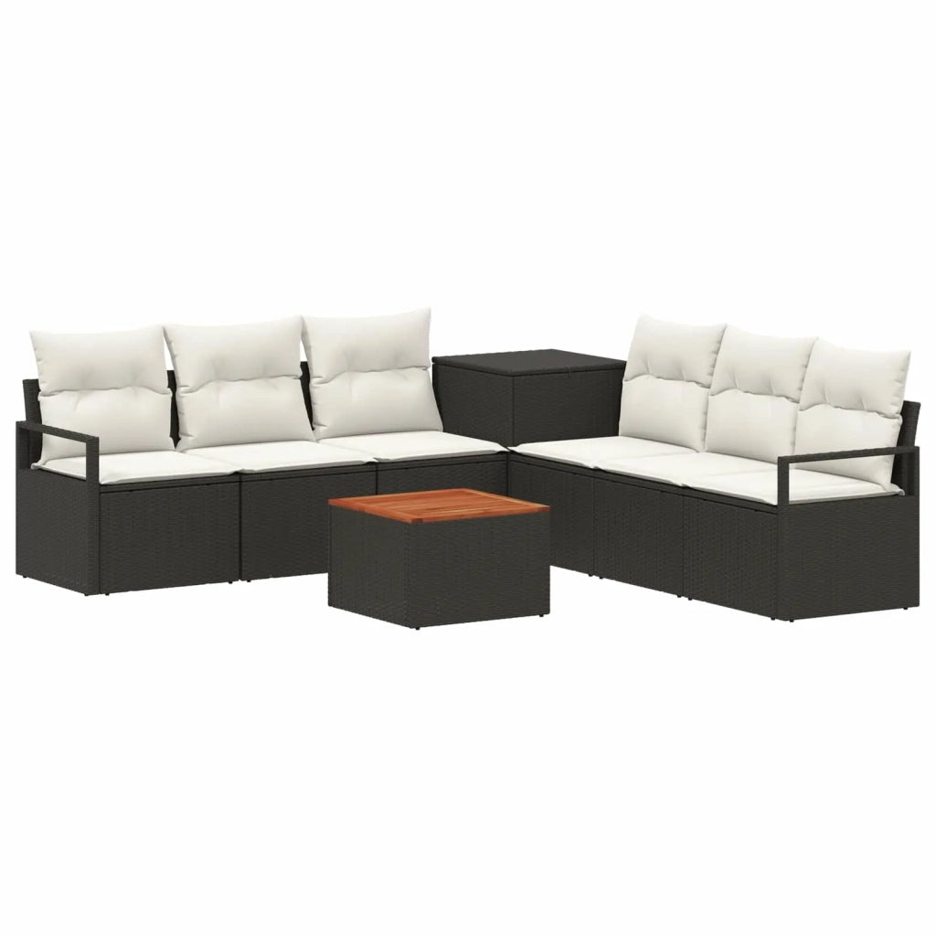 Set di divani 8 pz Nero e Bianco Crema 3448159
