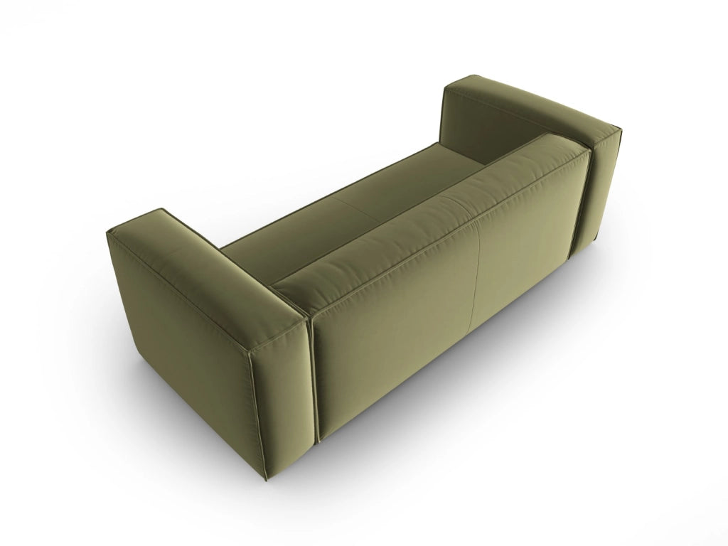 Cosmopolitan Design - Divano "Mackay" 3 posti in velluto verde chiaro 