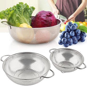 Set di setiere per cucina in acciaio inossidabile a 3 pezzi - microforato - setiere per pastasciutta - set di setiere per pastasciutta - manico - scarico e scarico - pastasciutta verdure frutta - resistente alla lavastoviglie - 165/225/255 cm