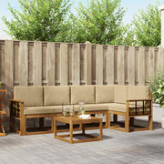 Set di divani da esterno con cuscino 6 pcs Naturale e Beige