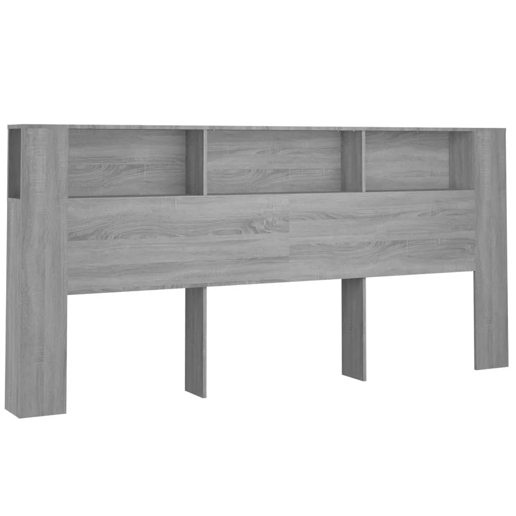 Testiera con Scomparti-Testata con Ripiani Grigio Sonoma 220x18,5x104,5 cm