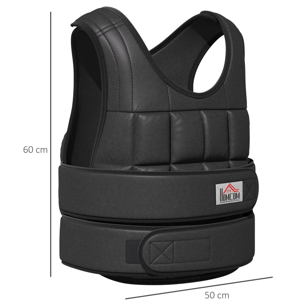 Gilet Ponderato Regolabile per Fitness ¨C Minimal ¨C 60x50 cm Nero
