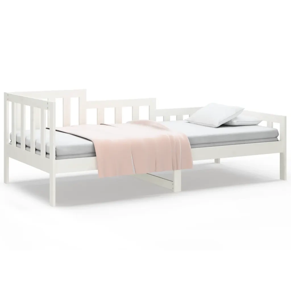 Dormeuse senza Materasso Bianca 90x200 cm Legno Massello Pino 820727