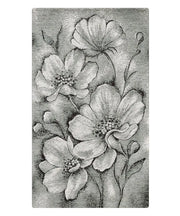 Tappeto Arredo ASTURIA GRIGIO salotto soggiorno camera, disegno floreale moderno grandi fiori, multiuso lavabile antiscivolo cm.140x200