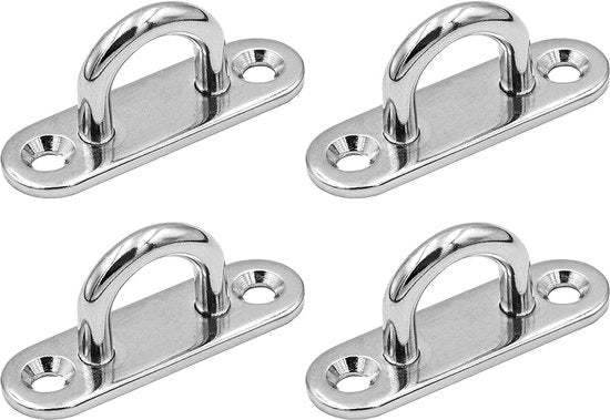 Occhiali di supporto in acciaio inossidabile 4 pezzi, attacco a parete U-shape rettangolare, capacità di carico 40 kg