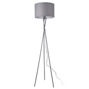 Lampada da Terra Grenoble con Paralume in Tessuto e Struttura a Treppiede in Metallo - Grigio lux.pro
