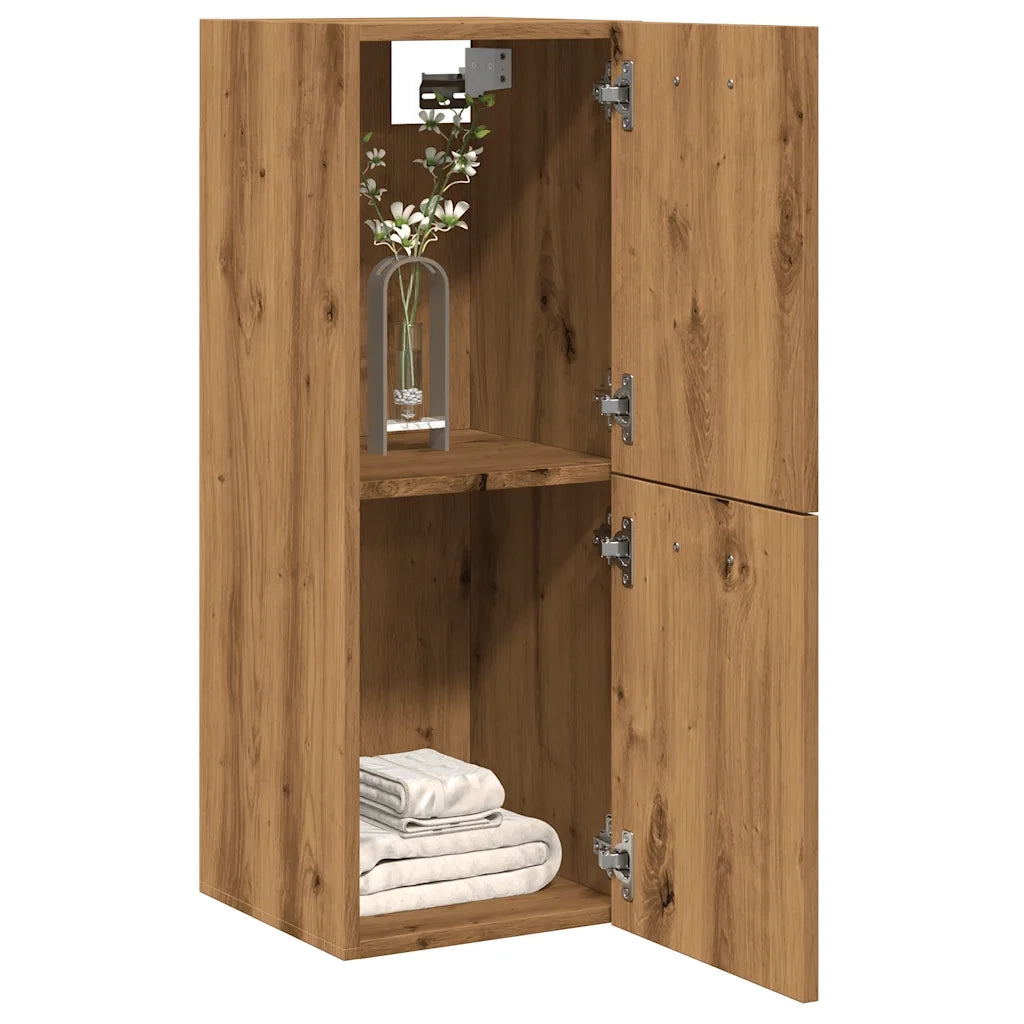 vidaXL Mobile Pensile Bagno Rovere Artigianale 30x30x80cm Truciolato