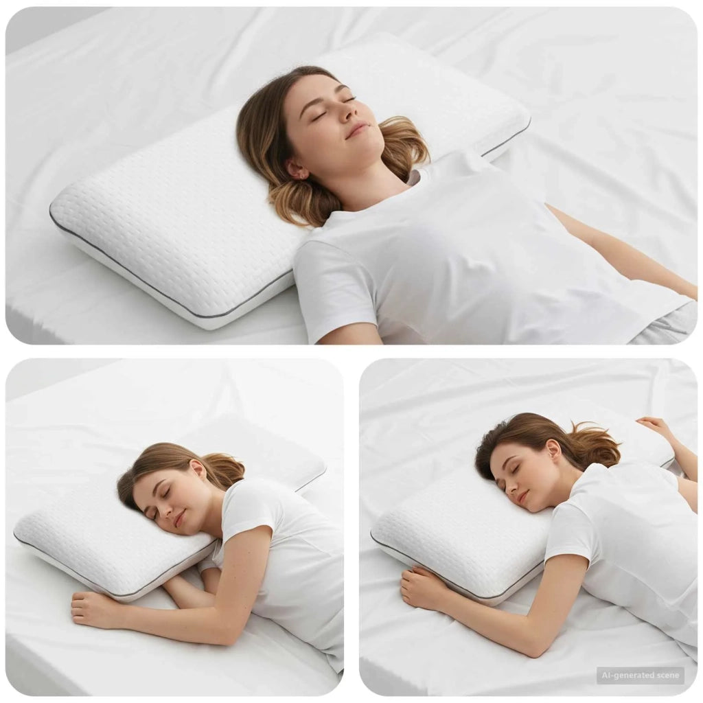 Cuscino da Letto Tinta unita Bianco 70 x 35 x 10 cm Schiuma Gel CFW3207048